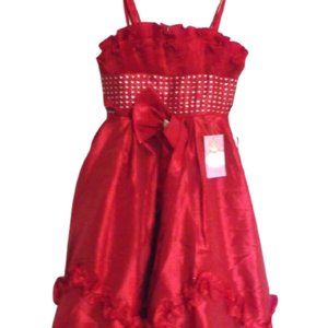 Red Party Dress Girl Size 6 6X NWT